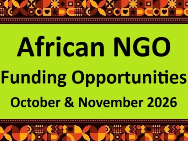 African NGO Funding Opportunities – October & November&nbsp;2026